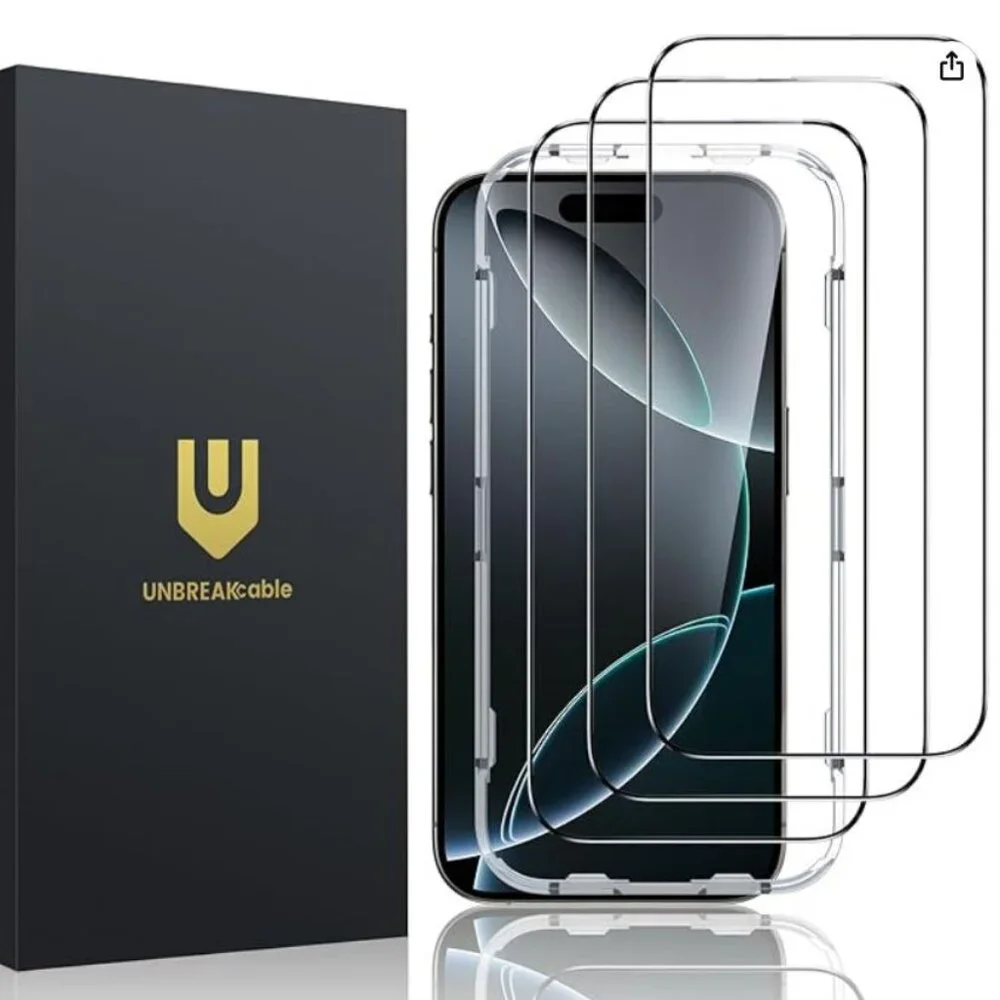 UNBREAKcable 3-Pack Screen Protector for iPhone 16 Pro Max [Military Grade Shatt